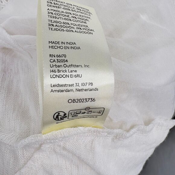 NWOT Free People Claire Tee White Ruffled Sleeveless Top, Sz Med, Boho Layered - Picture 13 of 13